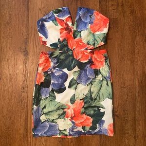 Strapless Floral Dress